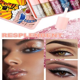 Liquid Eyeshadow - Waterproof Glitter Eye Makeup | Long-Lasting Sparkly Eye Shadow Cosmetics, Makeup Accessories for Women Girls Bridal