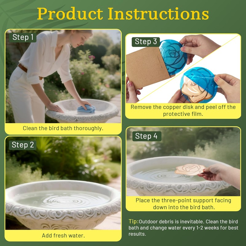 Niteguy Bird Bath Copper Disk,Bird Bath Purification Disk 0.6mm Reinforced