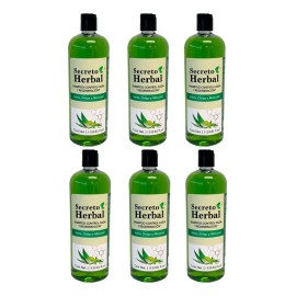 6 Pzs Shampoo Secreto Herbal Extracto De Sábila Crecimiento
