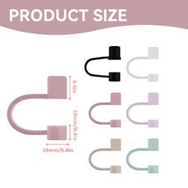 6 Pcs Straw Cover,10mm Silicone Straw Toppers,Dust-Proof & Leak-Proof Straws Topper,Drinking Straws Tips Lids,Soft Reusable Cup Accessories,for 30oz&40oz Tumblers Water Bottle(6 Colors)