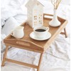 Lawei 2 Pack Bamboo Foldable Breakfast Table, Bed Tray Table