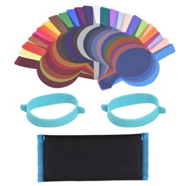 Andoer Colour Filter Set, 24 Pieces Speedlite Colour Foil Flash Gels, Coloured Colour Film Film Colour Correction Filter Kit for Godox V1 Series Flash Unit H200R Flash Head with Storage Bag