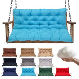 QLWYKJP Swing Replacement Cushions for Outdoor: 2-3 Seater Waterproof Porch Bench Cushion with Backrest and Ties - 4" Thick Swing Cushion for Garden Patio Backyard Loveseat