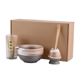 4PCS Matcha Whisk Set Matcha Tea Ceremony Kit with Bowl,Matcha Spoon and Whisk Holder Traditional Japanese Tea Set for Tea Rituals