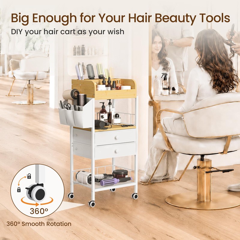 Snughome Makeup Organizer, Floor Skincare Organizers Cart with Drawers