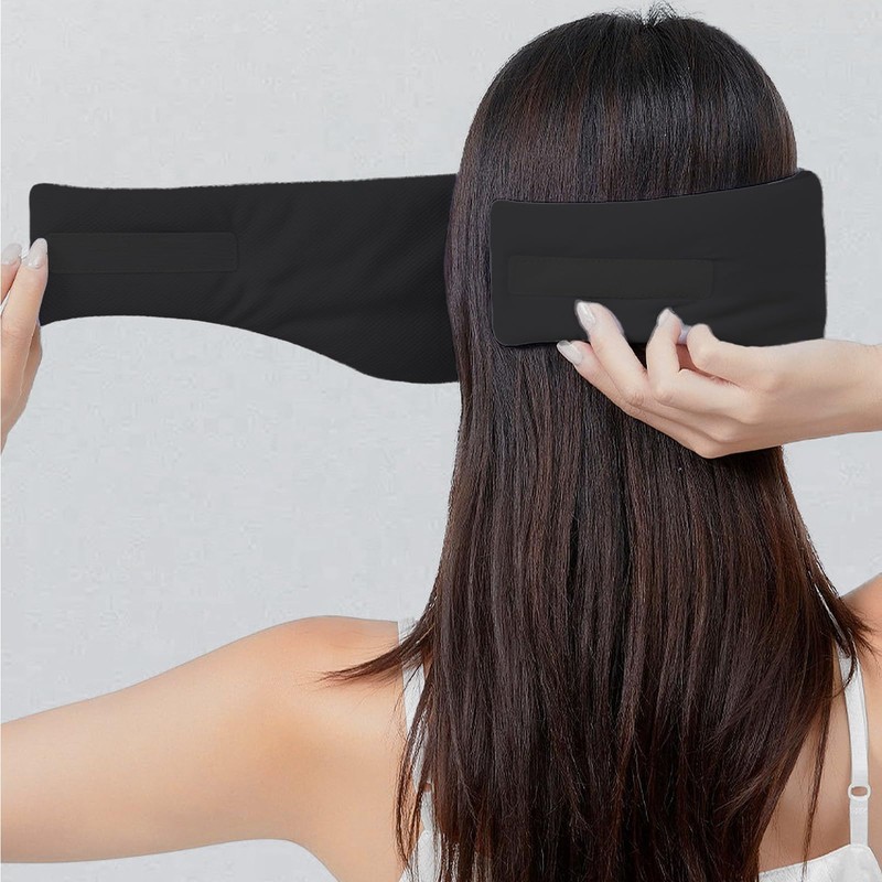 Dual-Sided Sleep Mask, Adjustable Velcro Strap, Zero Pressure Design (Black)