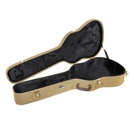Gearlux Dreadnought Acoustic Guitar Hard Case with Exterior Lock and Key, Interior Accessory Compartment, and Plush Interior Padding - Tweed