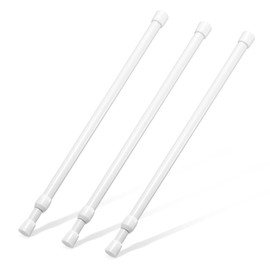 Tension Rod 16 to 28 Inch, Goowin Small Tension Rod, 5/8" Diameter No Drilling Expandable Short Tension Rods Spring Rods, Tension Rods for Closet, Cupboard, Hanging Clothes, 3 Pack, White