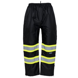 JORESTECH High Visibility Two-Tone Safety Rain Pants with Reflective Stripes Black