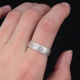 Vintage 999 Sterling Silver Lotus Ring, Adjustable Feng Shui Auspicious Clouds Ring for Women Men, Wealth Lucky Money Health Amulet Jewelry for Prayer Safe Wealth
