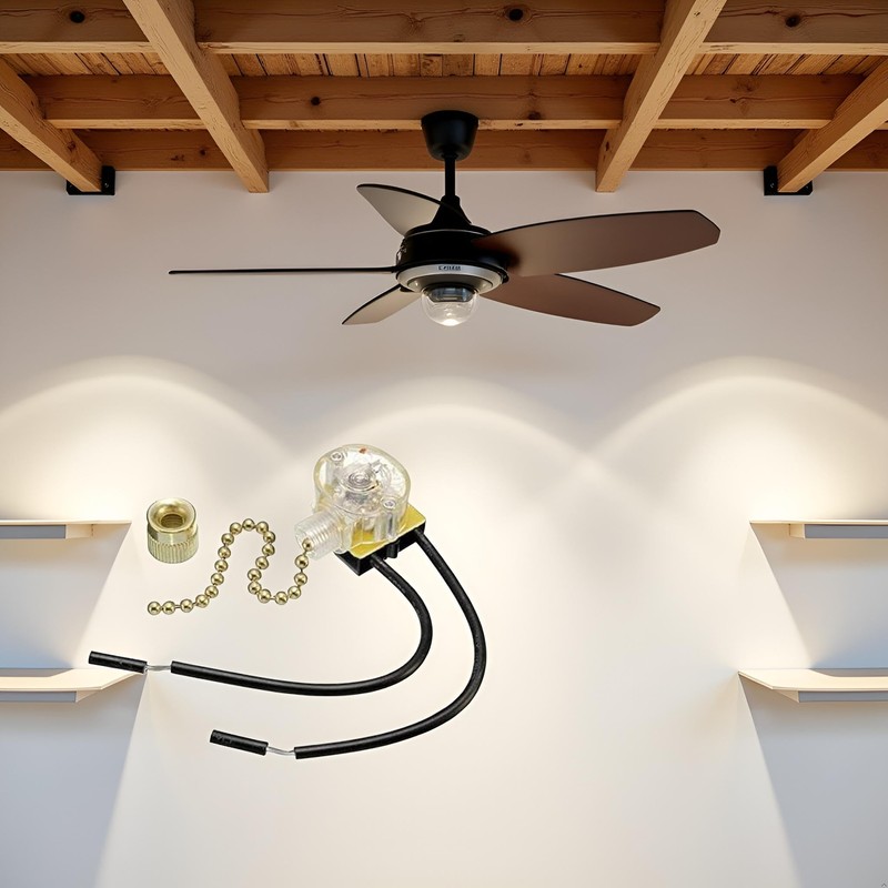 BWESOO Universal Ceiling Fan Wall Light Replacement Pull Chain Brass