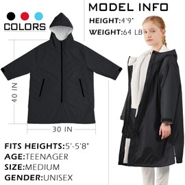 Swim Parka Kids Windproof Sherpa-Lined Parka Quick-dry Robe Coat for Kids Youth,Oversize Swimming Warm Jacket