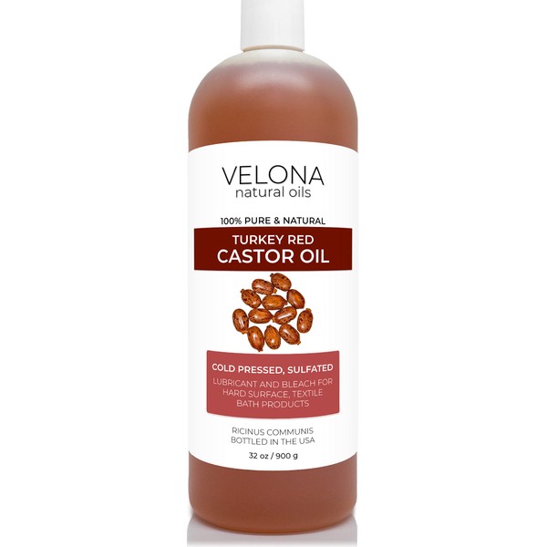 velona Castor Oil Turkey Red 32 oz | 100% Pure and Natural Carrier Oil | Cold Pressed | Hair, Body and Skin Care | Use Today - Enjoy Results