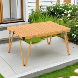 Portable Folding Camping Picnic Table with Storage Bag Waterproof Desktop for Outdoor ActivitiesColor: Brown1