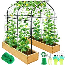 7FT Garden Trellis for Climbing Plants Outdoor, Metal Arch Trellises