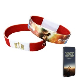 Rneswi 2PCS Readable Nfc Bible Verse Bracelets，Wearable Bible Bracelet，Christian Daily Bible Verse Bracelet,Christian Bible Gifts For Men Women (A)