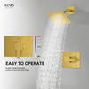KENES Modern Brushed Gold Shower Faucet, Square Shower Trim Kit