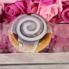 Cinnamon Roll with Icing Handmade All Natural Goat Milk & Shea Butter Soap. Cute Handcrafted Soap. Yoni Soap Bar. Faux Food Soap.