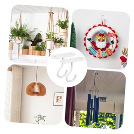 FUNOMOCYA 2 Pcs Heavy Duty Plant Hangers Ceiling Hooks for Hanging Baskets Wind Chimes Lanterns Easy Installation Durable Material Sleek Design for Use