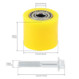 Windance 2Pcs 8mm Chain Tensioner Guide Wheel, Drive Chain Pulley Roller for Dirt Pit Bikes Street Bikes Motorcycles ATV Off Road (Yellow)