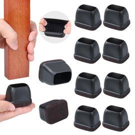 ZDDLOINP Rectangular Chair Foot Covers, 8 Pieces, Anti-Scratch, Noise-Proof, Anti-Slip, Chair Foot Cap, Felt Bottom, Chair Leg Cover, Table Leg Cover, Desk Foot Cover, Furniture Protection Pad,