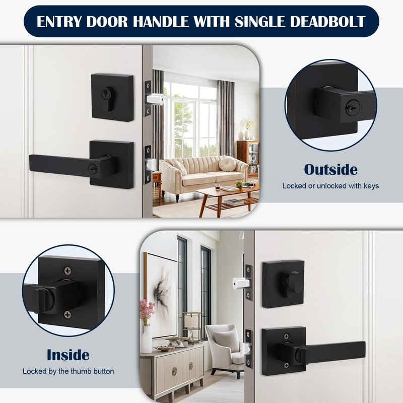 1 Set Probrico Entry Door Locks with Deadbolt Heavy Duty