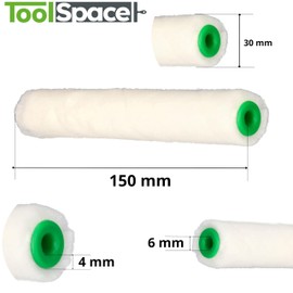 ToolSpace 10 x Velour Paint Rollers, 15 cm, Paint Roller, Paint Roller for Paint, Solvent-based, Floor and Wood, Paint Roller Insert, Paint Rollers Painting Set, Painter's Roller, Painting Accessories