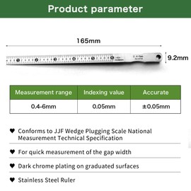 Thickness Gauge Taper Gauge Welding Wedge Feeler Gauge Gap Feeler Wedge Gauge Measurement Tool (0.4-6mm)