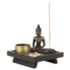 Hztyyier Mesa Budismo Candelabro Inicio Jardín Zen Buda Estatua Conjunto
