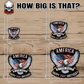 America 250th Birthday 1776 2026 Sticker Retro American Eagle 250 Years Anniversary Waterproof Vinyl Sticker for Water Bottle Tumbler Helmet Bumper Car Laptop