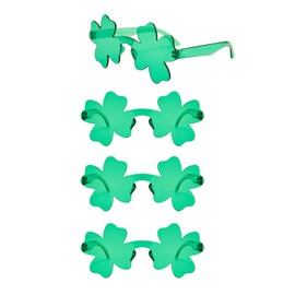 XMNIVATE 4 Pieces of Four-Leaf Clover Glasses, Green Glasses, Four-Leaf Clover Headband Decorations, Party Novelty Accessories, Photo Prop Sunglasses