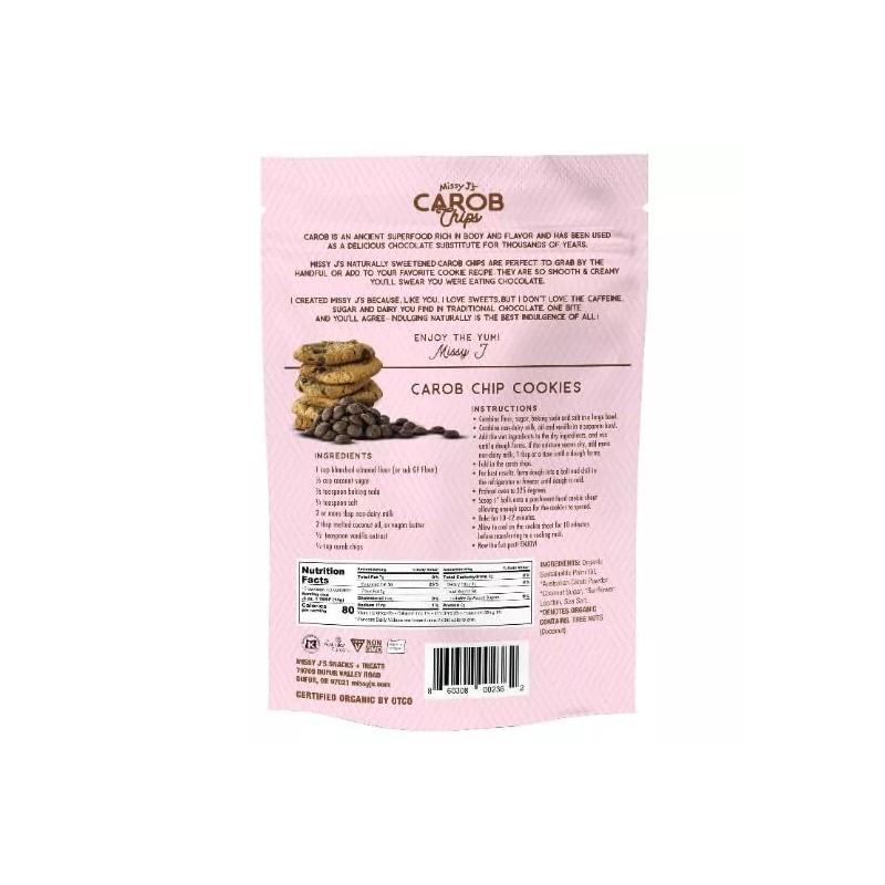 Missy J's Organic Carob Baking Chips Vegan Gluten Free Non