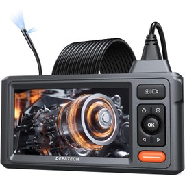 Endoscope Camera with Light, DEPSTECH 1080P Dual Lens Endoscope 5.0 Inch IPS Screen Inspection Camera IP67 Waterproof 5 m Snake Camera, Industrial Endoscope Tube Camera Channel Camera