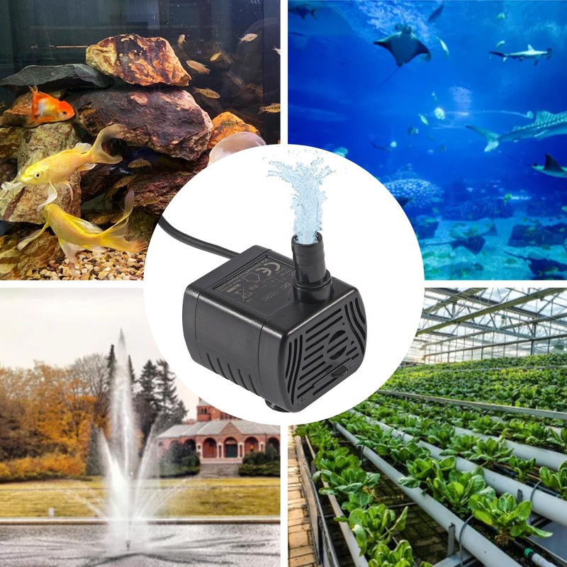 2Pcs DC5.5V-12V Mini Submersible Water Pump 1W-3W Small Fountain Pump