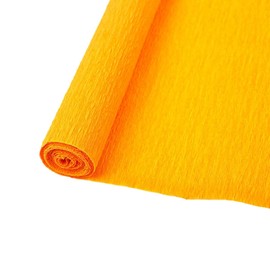 Crepe Paper Rolls 70g - Art DIY Crafting Supplies for Flower Making, Crinkled Party Streamers, and Decoration Projects Wrinkled Paper (Orange)