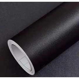 Papel Tapiz Autoadherible De Pared, Negro Liso, 10 Mx45 Cm                                                                                            