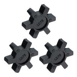 sourcing map 3pcs L075 Jaw Coupling Insert, Flexible Solid Type NBR Rubber Jaw Coupling Center Inserts for L Jaw Coupling L-Jaw Coupler Set, Black