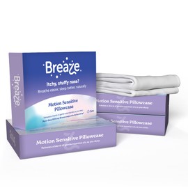 Breaze Natural Hayfever and Allergy Support, Motion Sensitive Pillowcases (Total of 4 Pillowcases) - Lasts up to 8 Weeks