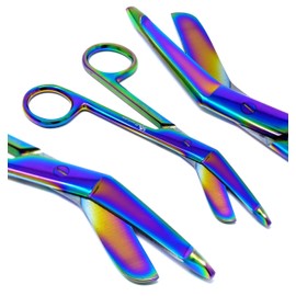 Heavy Duty Nurse Doctor Medical Lister Bandage Trauma Shears Scissors PREMIUM QUALITY (A2ZSCILAB) (MULTI RAINBOW COLOR 4.5")