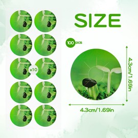 100pcs Seed Pot Labels Stickers, Round Peel and Stick Hydroponic Tags Garden Label Plant Grow Basket Label for Mark Plants and Understand Plant Growth