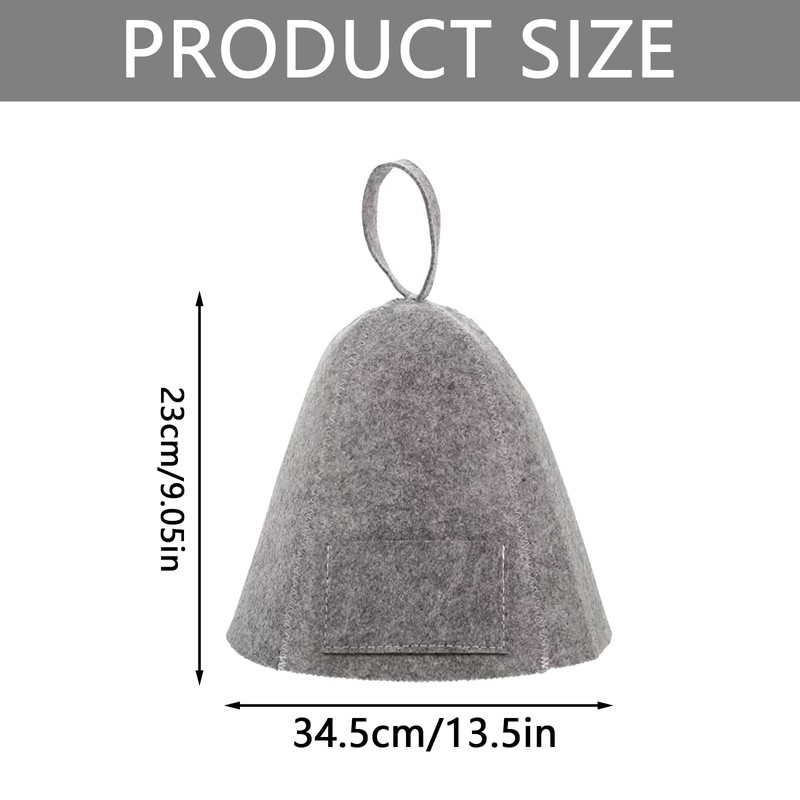 2Pcs Comfortable Natural Felt Bath Hat Durable Felt Cap Sauna