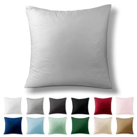 Alreya Renforcé Pillowcase, 100% Cotton, Super Soft Pillowcase with YKK Zip, Pillow Slip Only, 60 x 60 cm, Grey