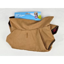 VIBRANT LIFE Pet Jacket Brown, Size Medium,17" Back Length, For Dogs 20-50 lbs