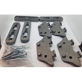 LARGE Cast Iron Bed Rail Fastener Set (kit) - 4 frame hooks Post anchors metal antique vintage