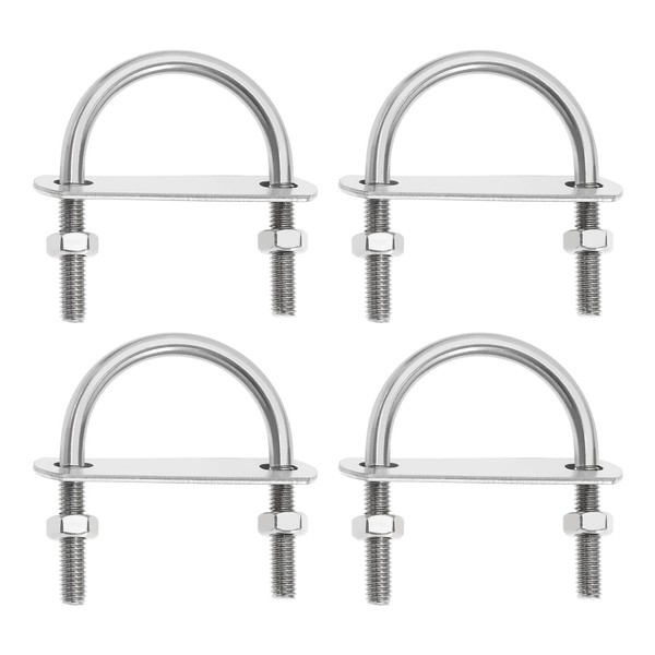 SG Store 4PCS M8 Round U-Bolts 304 Stainless Steel U