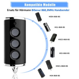 pepape 2 x hand-held transmitters for Hörmann HSE4-868-BS HSE2-868-BS HS4-868-BS, remote control for Hörmann BiSecur SupraMatic ProMatic RollMatic RotaMatic garage door operator
