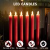 AFINETH Red Flameless Taper Candles with Rmote, 9.6" Real Wax