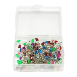 ALL in ONE Mixed Color Sewing Pins Acrylic Crystal Ball Head Pins Straight Pins Quilting Pins for Dressmaker with Box