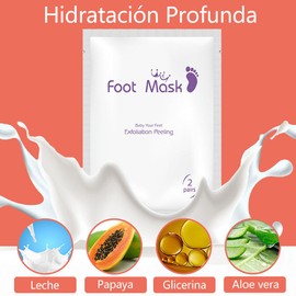 Mascarilla Exfoliante de Pies Ultra Hydrating - 2 Cajas/4 Pares Mascarilla Exfoliante de Pies, Relajación Suaviza la Piel, Mascarilla Exfoliante de Pies y Talones Agrietados, Ultra Hydrating (Durazno)