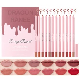 Sitovely High Pigmented Creamy Lip Liner Set, 12 Colors Matte Velvet Lip Liner Pencil, Smooth Non-marking Lipstick Pen Longwear Moisturising Lip Makeup